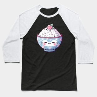 Cute Kawaii Rice Bowl Baseball T-Shirt